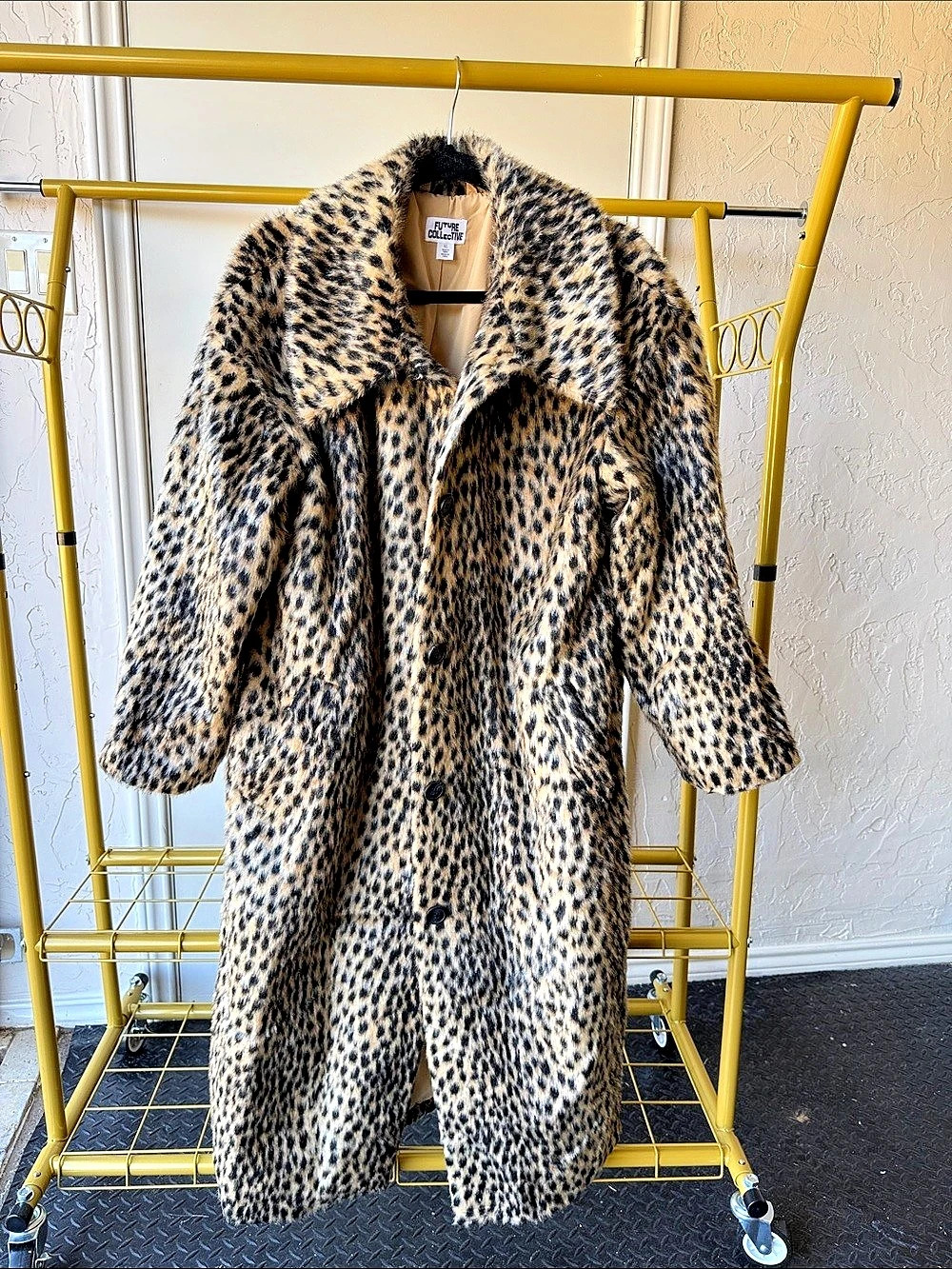 Future Collective Animal Print Faux Fur Coat XL Like New